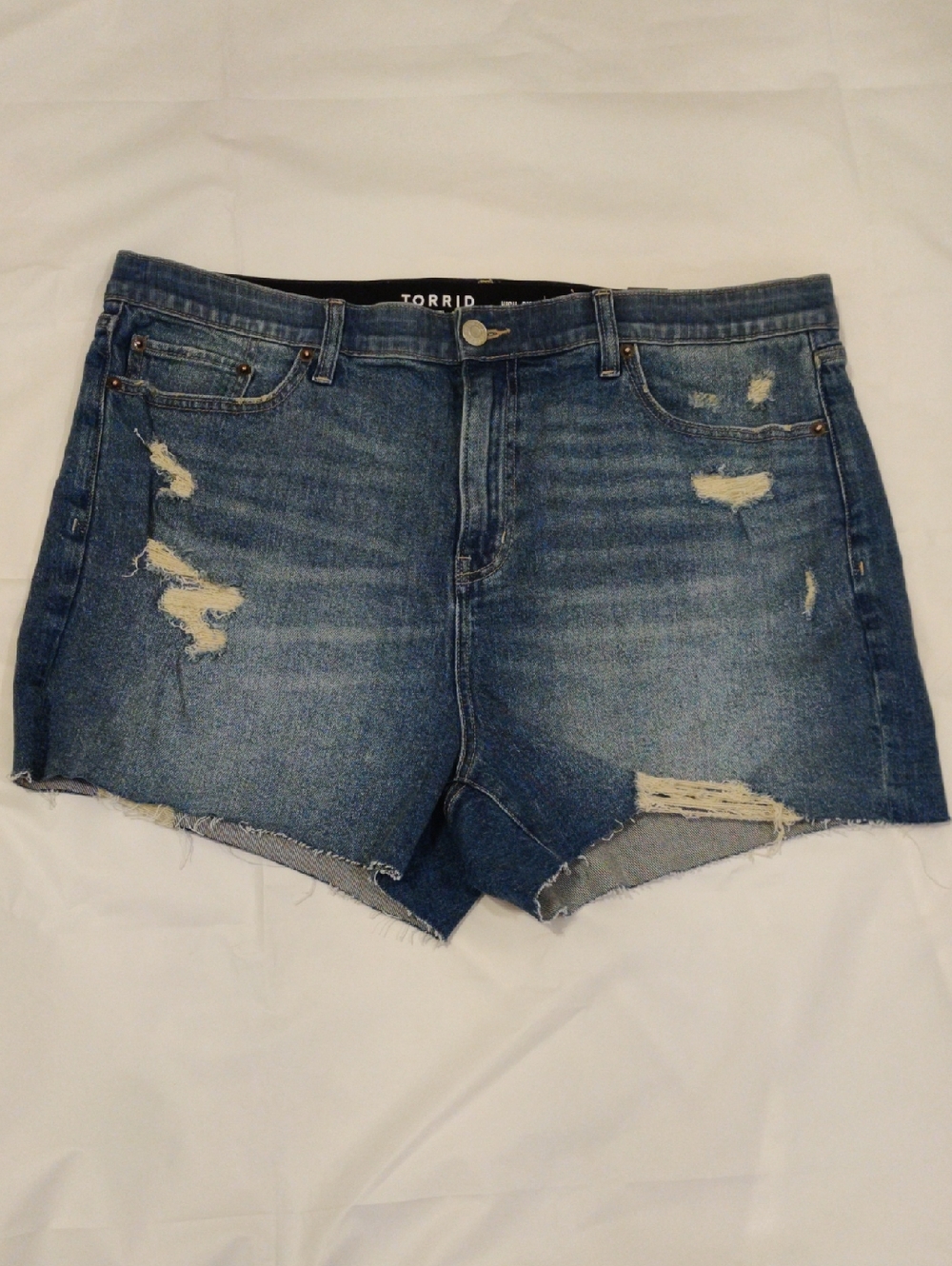 torrid Distressed Blue Denim Cutoff Shorts